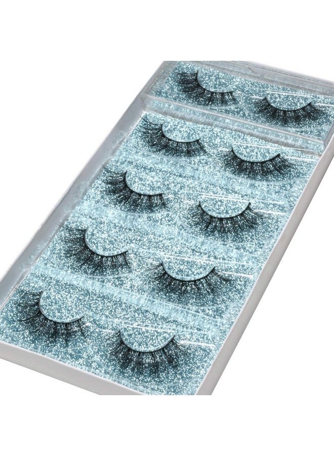 DYSILK Lashes False Eyelashes - Eye Lashes Mink Lashes 5 Pairs 6D Lashes Pack Fluffy Lashes Fake Eye Lashes Natural Look Wispy Eyelashes Strip Lash Faux False Eyelashes Extensions Kit | 001-15mm - Image 1