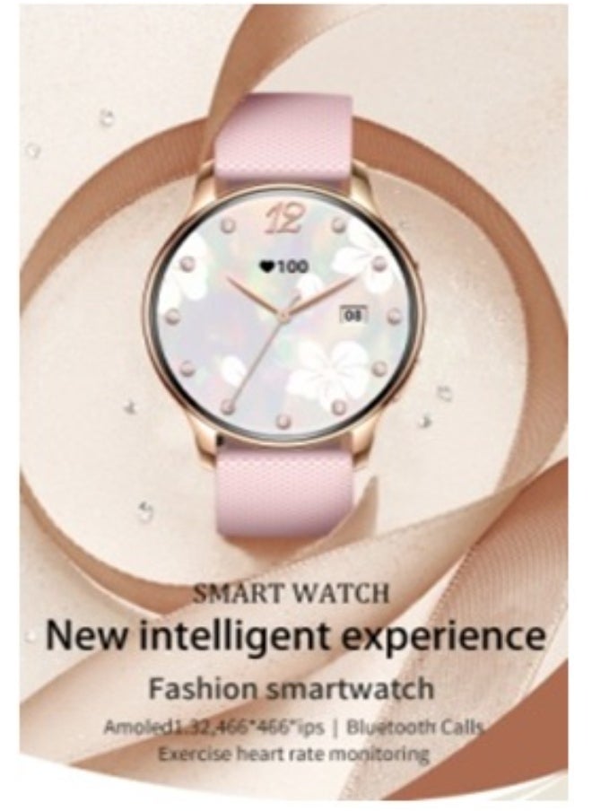 iOsuite Smart Watch Support Bluetooth calling frees up hands while exercise and driving 1.32'' AMOLED High definition color screen Fitness Tracker with Heart Rate, Blood Pressure, SpO2, Sleep, Support Android and IOS Phones - Rose Gold Case - Pink Silicon Strap - Y111 Pnk  - Image 4