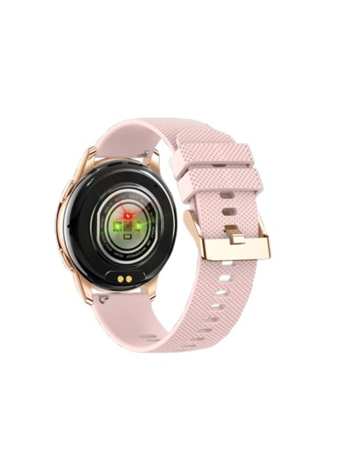 iOsuite Smart Watch Support Bluetooth calling frees up hands while exercise and driving 1.32'' AMOLED High definition color screen Fitness Tracker with Heart Rate, Blood Pressure, SpO2, Sleep, Support Android and IOS Phones - Rose Gold Case - Pink Silicon Strap - Y111 Pnk  - Image 2