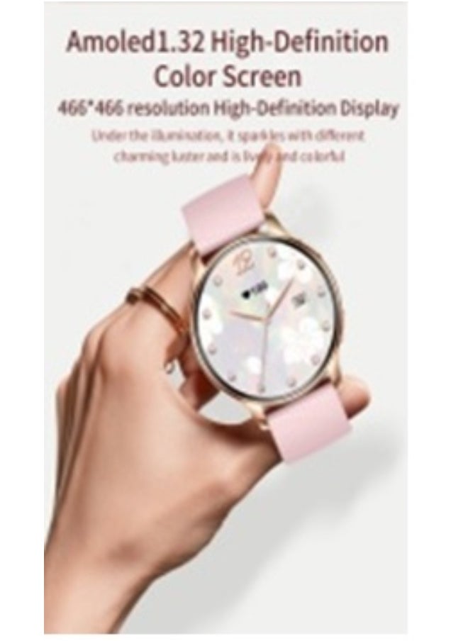 iOsuite Smart Watch Support Bluetooth calling frees up hands while exercise and driving 1.32'' AMOLED High definition color screen Fitness Tracker with Heart Rate, Blood Pressure, SpO2, Sleep, Support Android and IOS Phones - Rose Gold Case - Pink Silicon Strap - Y111 Pnk  - Image 5