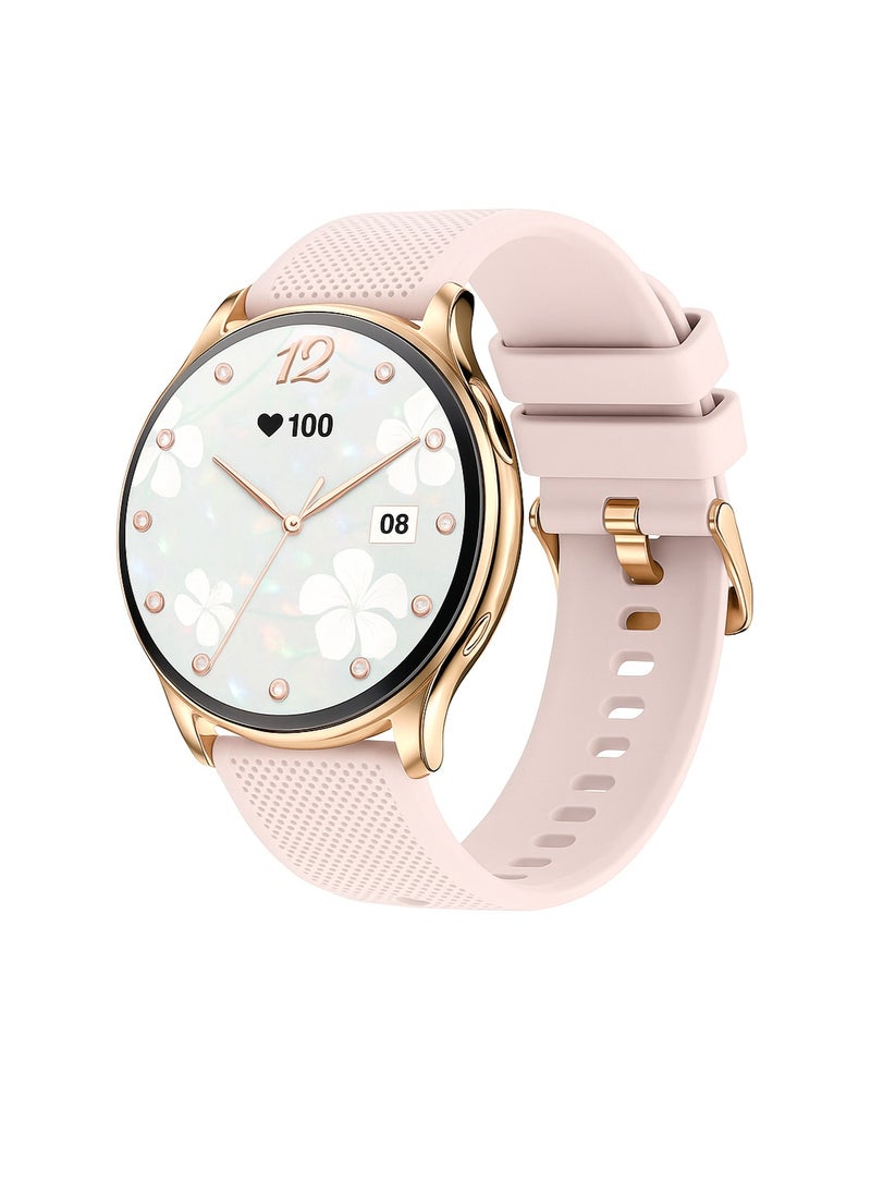 iOsuite Smart Watch Support Bluetooth calling frees up hands while exercise and driving 1.32'' AMOLED High definition color screen Fitness Tracker with Heart Rate, Blood Pressure, SpO2, Sleep, Support Android and IOS Phones - Rose Gold Case - Pink Silicon Strap - Y111 Pnk  - Image 3