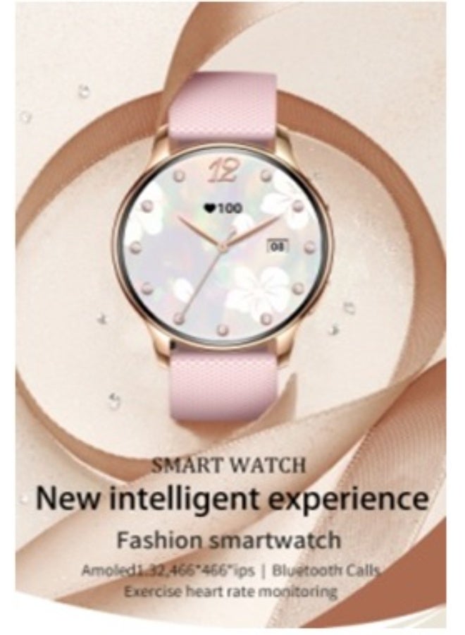 iOsuite Smart Watch with Bluetooth Calling, 1.32” AMOLED HD Display, Heart Rate, Blood Pressure & SpO2 Monitor, Sleep Tracking, Multi-Sport Fitness Tracker, Compatible with Android & iOS – Rose Gold Case with Pink Silicone Strap (Y111) - Image 4