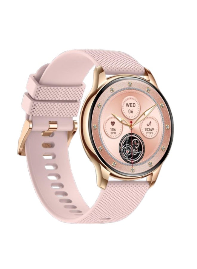 iOsuite Smart Watch with Bluetooth Calling, 1.32” AMOLED HD Display, Heart Rate, Blood Pressure & SpO2 Monitor, Sleep Tracking, Multi-Sport Fitness Tracker, Compatible with Android & iOS – Rose Gold Case with Pink Silicone Strap (Y111) - Image 3
