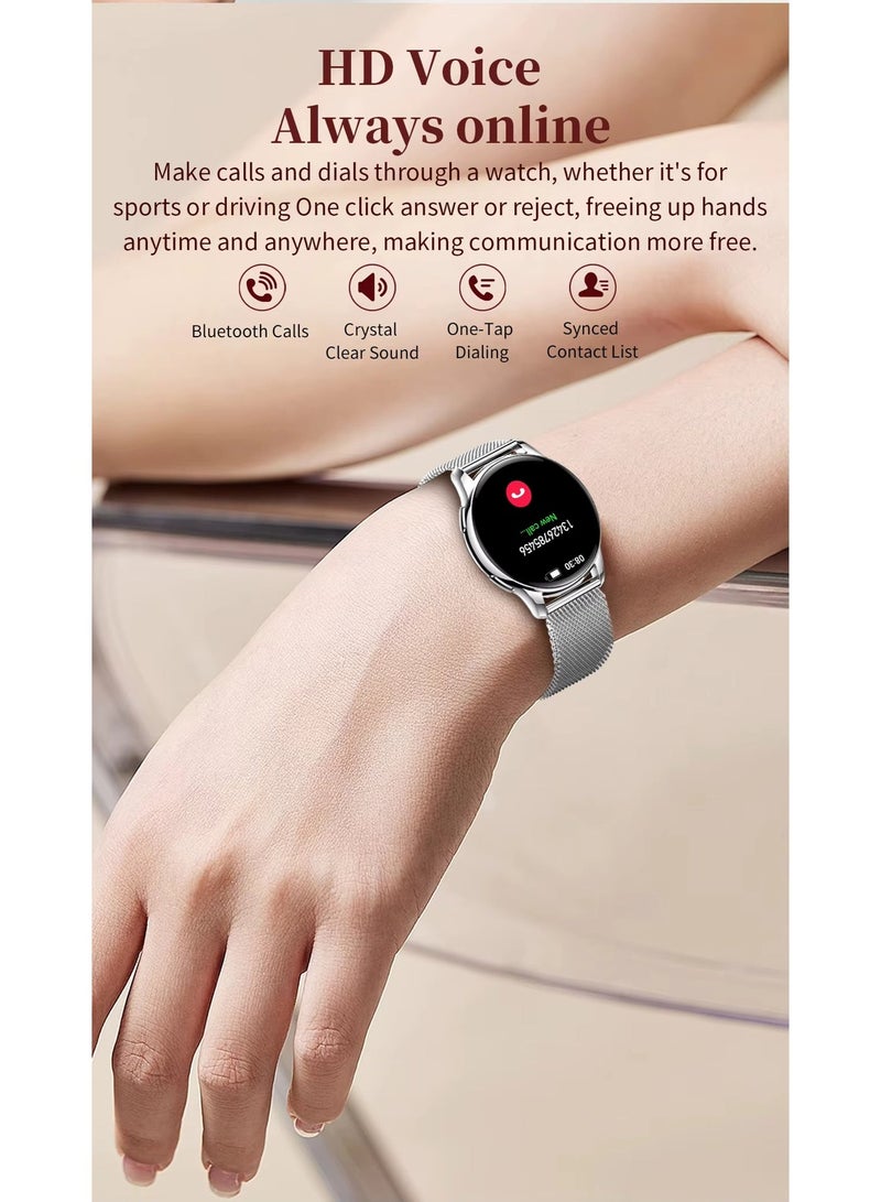 iOsuite Smart Watch with Bluetooth Calling, 1.32” AMOLED HD Display, Heart Rate, Blood Pressure & SpO2 Monitor, Sleep Tracking, Multi-Sport Fitness Tracker, Compatible with Android & iOS – Rose Gold Case with Pink Silicone Strap (Y111) - Image 3