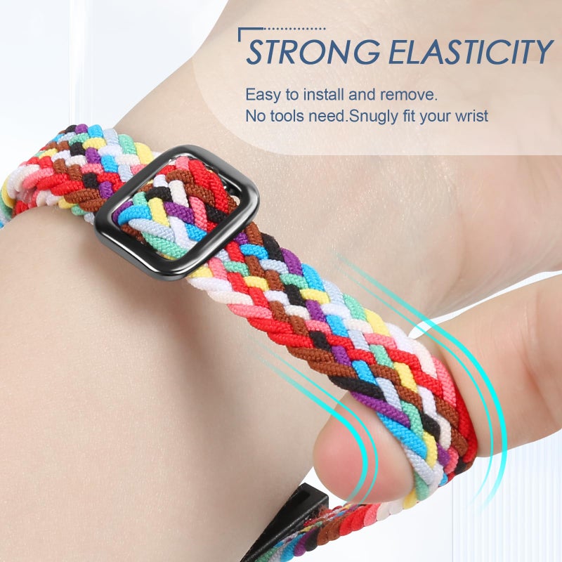 Tiptops Braided Nylon Bands Compatible with Fitbit Inspire 3/Inspire 2/Inspire/Inspire HR/Ace 2/Ace 3, Adjustable Loop Stretchy Straps Replacement Wristbands for Fitbit Inspire Women Men - Image 4