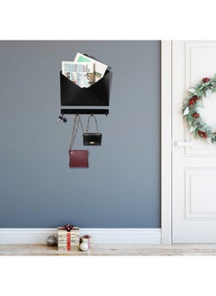 Hotop Metal Mail Envelope Holder Wall Mounted Hanging Envelope Decor Mail Organizer Holder And A Row Hook For Home Or Office  - Image 5