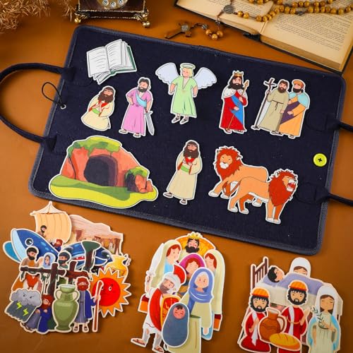 Windkream 12 Set Felt Board Stories Pieces Set Felt Animals Bible Fairy Tales for Preschool Animals Figures Flannel Board Stories for Toddlers Preschool Kindergarten Storytelling (Bible) - Image 4
