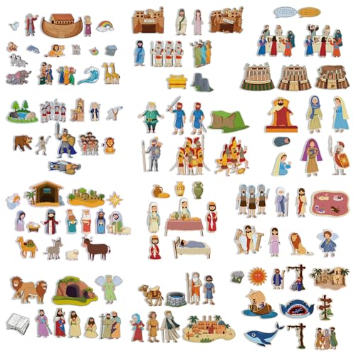 Windkream 12 Set Felt Board Stories Pieces Set Felt Animals Bible Fairy Tales for Preschool Animals Figures Flannel Board Stories for Toddlers Preschool Kindergarten Storytelling (Bible) - Image 1