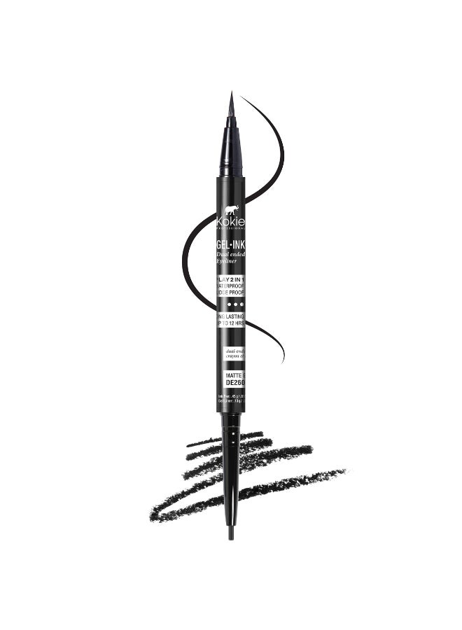 Kokie Gel Ink Dual Ended Eyeliner Matte Black - Image 3