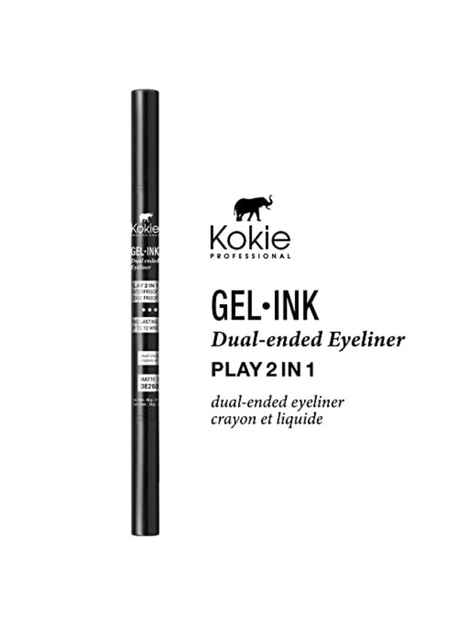 Kokie Gel Ink Dual Ended Eyeliner Matte Black - Image 4