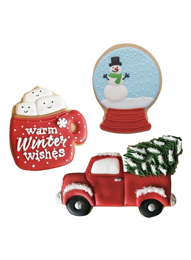 Ann Clark Cookie Cutters Winter Fun Cookie Cutters 3-Pc. Set Made in the USA by Ann Clark, Snow globe, Truck with Tree, Coffee Mug - Image 2
