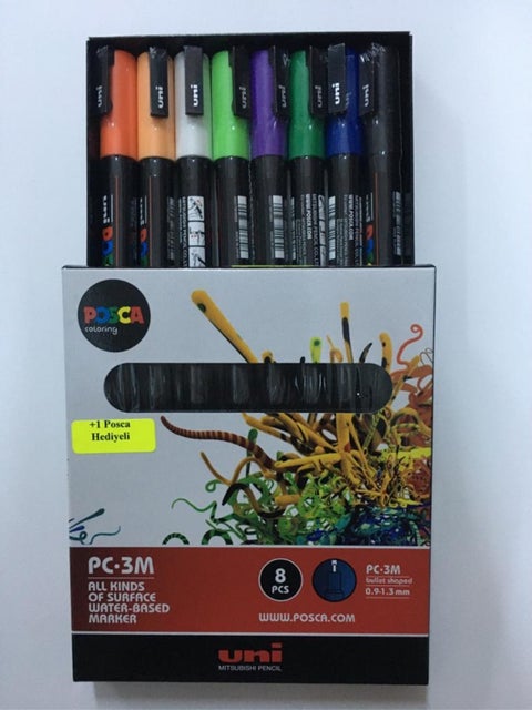 Pc-3m 0.9-1.3 mm Water Based Painting Marker Set Primary Colors 8 Colors