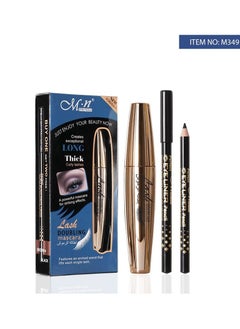Menow Hover to zoom Curl Mascara with Brush Eyebrow Pencil & Eyeliner Waterproof Eye Cosmetics  - Image 3