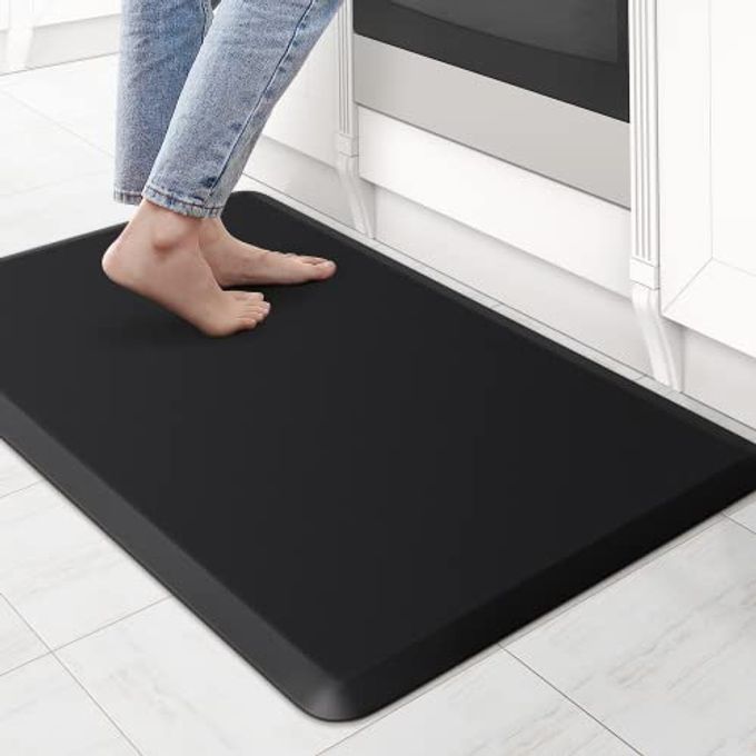 KITCHEN MAT CUSHIONED ANTI FATIGUE RUG 173X28 WATERPROOF NON SLIP STANDING AND COMFORT DESKFLOOR MATS FOR HOUSE SINK OFFICE BLACK