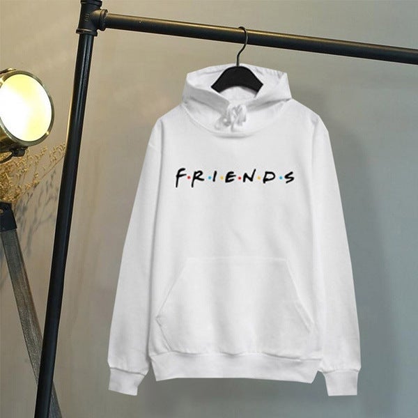 Unisex Hooded Patterned Sweatshirt White - Image 1