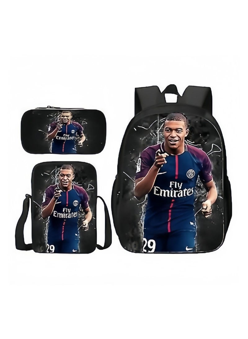 Student  Print Schoolbag Backpack 29*16*42CM + Shoulder Bag 19*6*23CM + Pencil Case 24*7*11CM Three-piece Set