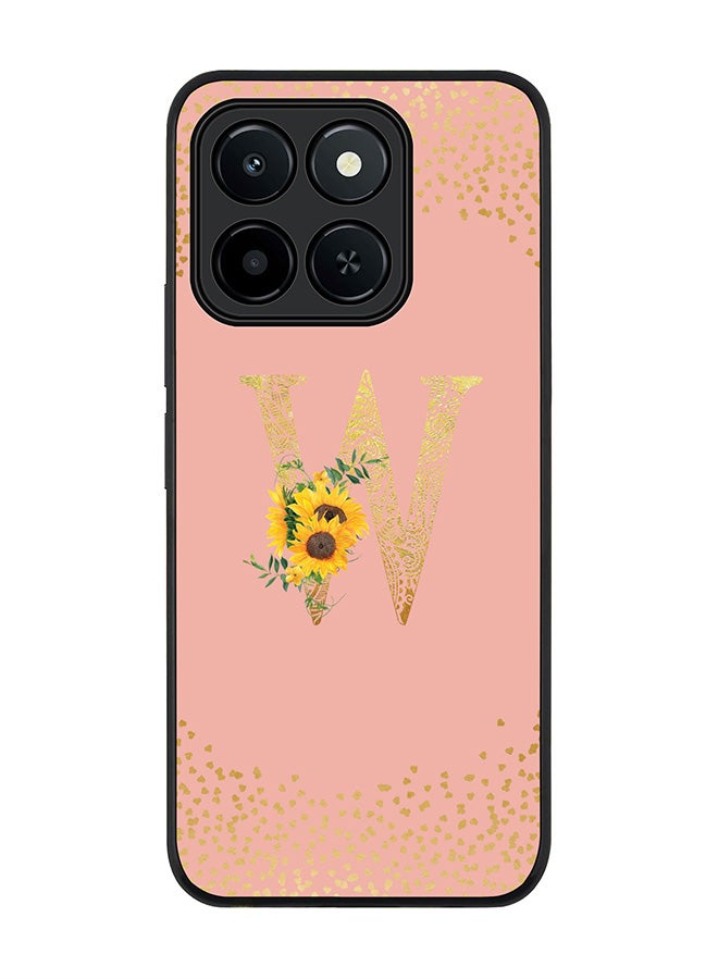Stylizedd For Honor X6c Case,Slim fit Camera Protection, Shockproof Thin Phone cover  - Custom Floral Monogram - W  (Rose Pink )