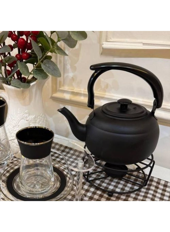 براد شاي وأعشاب باللون الأسود – مزود بمصفاة استانلس لتصفية الأعشاب TH  - Image 5