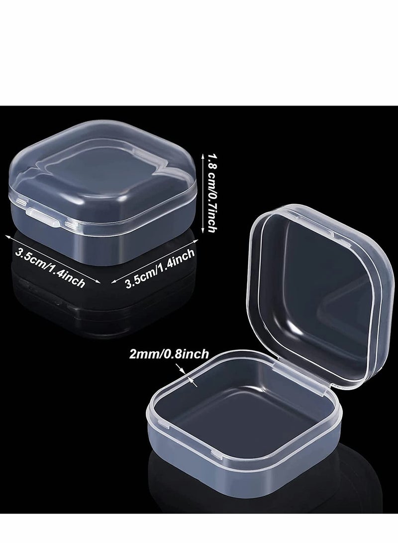 6 Pieces Mini Plastic Clear Beads Storage Containers Box for Collecting Small Items, Beads, Jewelry, Business Cards, Game Pieces, Crafts and Other Craft Projects (1.37 x 1.37 x 0.7 Inch) - Image 4