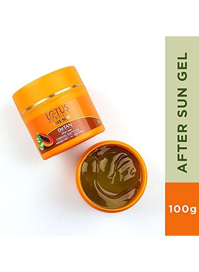 LOTUS HERBALS Safe Sun Detan Aftersun Cooling Matte Gel ; Papaya & Aloe Vera ; Paraben Free ; All Skin Types ; 100G  - Image 4