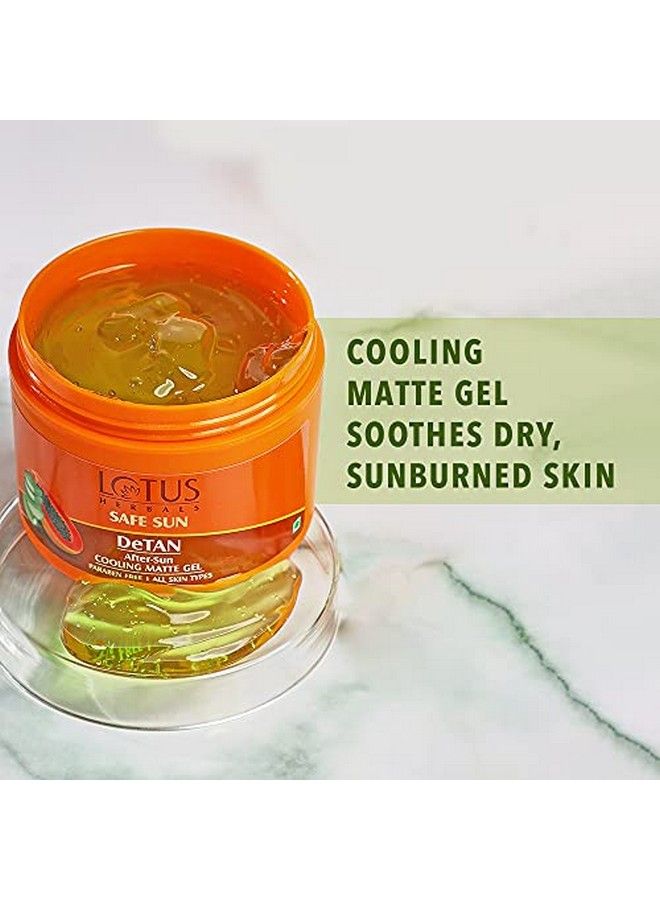 LOTUS HERBALS Safe Sun Detan Aftersun Cooling Matte Gel ; Papaya & Aloe Vera ; Paraben Free ; All Skin Types ; 100G  - Image 5