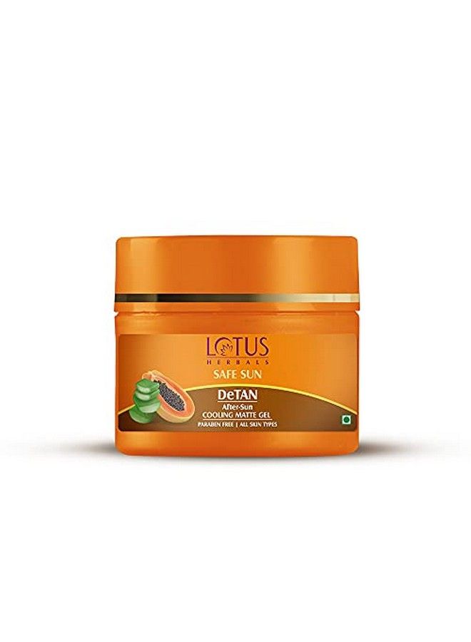 LOTUS HERBALS Safe Sun Detan Aftersun Cooling Matte Gel ; Papaya & Aloe Vera ; Paraben Free ; All Skin Types ; 100G  - Image 2