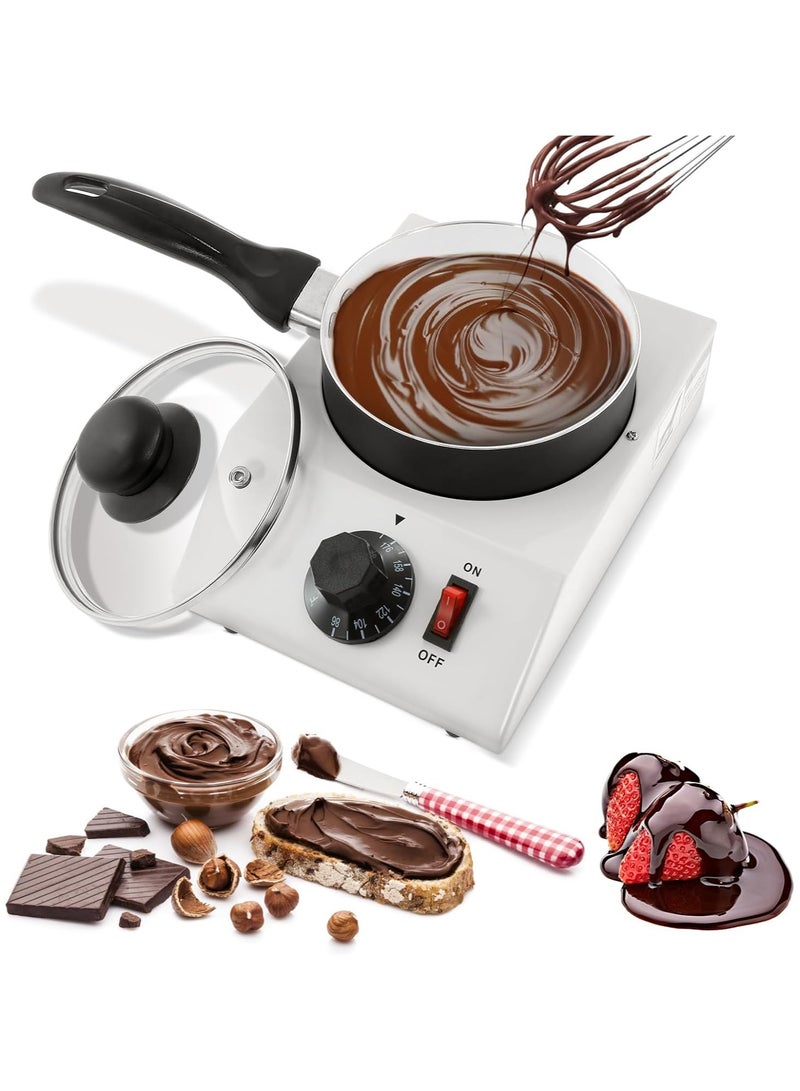 SYOSI Chocolate Melting Warming Fondue Pot Chocolate Melter Pot Chocolate Tempering Machine Commercial Electric Chocolate Melter Fondue Pot Perfect for Melting Chocolate Butter Cheese Dessert - Image 1