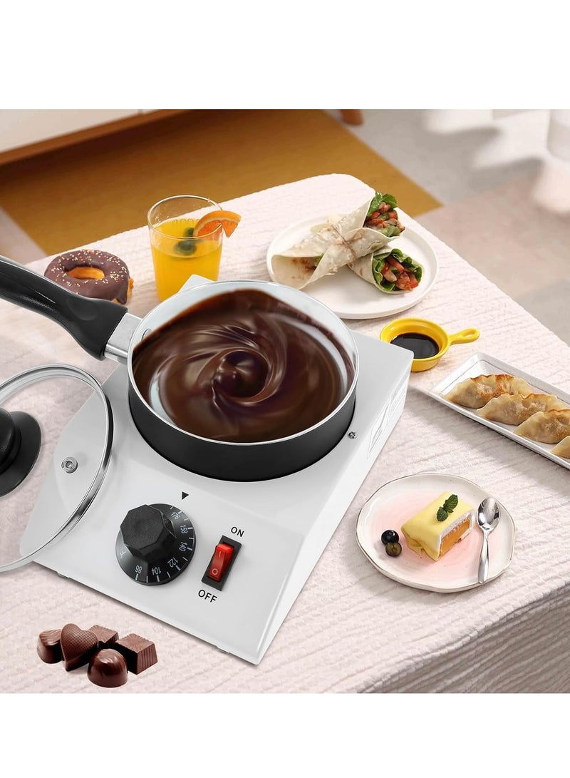SYOSI Chocolate Melting Warming Fondue Pot Chocolate Melter Pot Chocolate Tempering Machine Commercial Electric Chocolate Melter Fondue Pot Perfect for Melting Chocolate Butter Cheese Dessert - Image 2