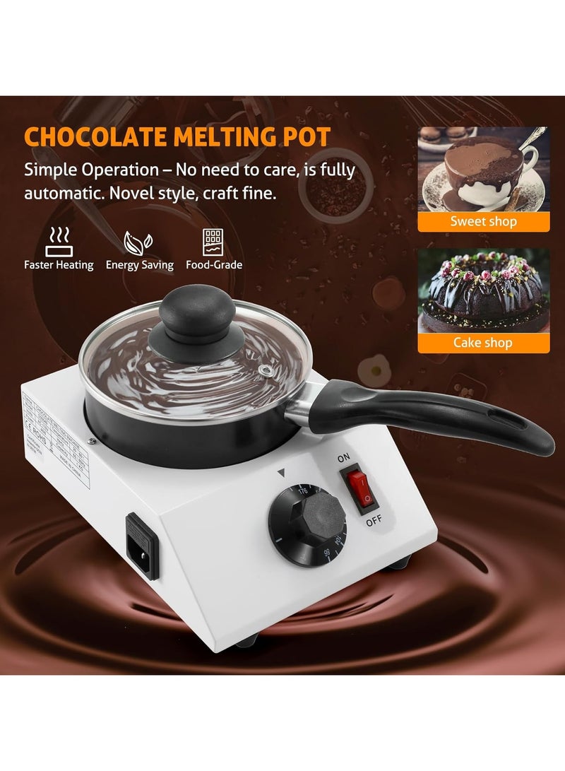SYOSI Chocolate Melting Warming Fondue Pot Chocolate Melter Pot Chocolate Tempering Machine Commercial Electric Chocolate Melter Fondue Pot Perfect for Melting Chocolate Butter Cheese Dessert - Image 3