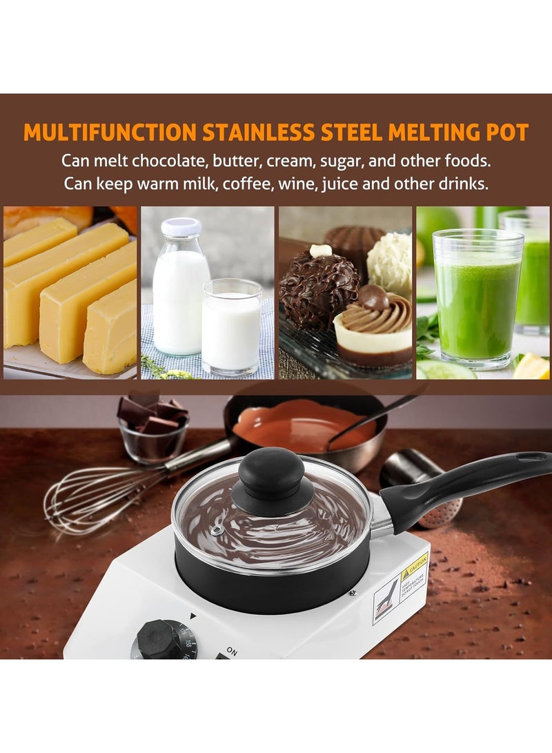 SYOSI Chocolate Melting Warming Fondue Pot Chocolate Melter Pot Chocolate Tempering Machine Commercial Electric Chocolate Melter Fondue Pot Perfect for Melting Chocolate Butter Cheese Dessert - Image 4
