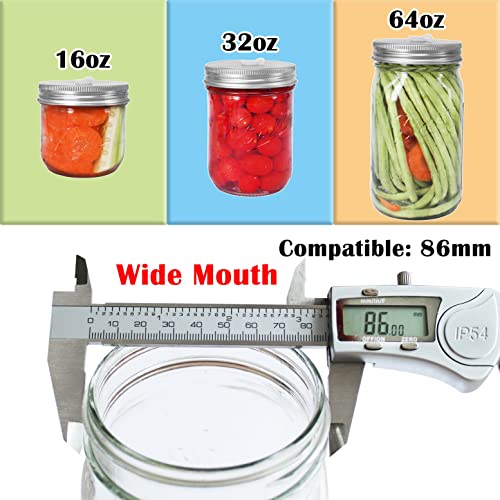 laffeya Fermentation Lids, Mason Jar Lids, Airlocks for Fermenting, Fermentation Kit for Wide Mouth Jars- Stainless Steel Wide mouth Mason Jar Fermenting Lids for Making Sauerkraut Pickle Hot Sauce (4) - Image 4