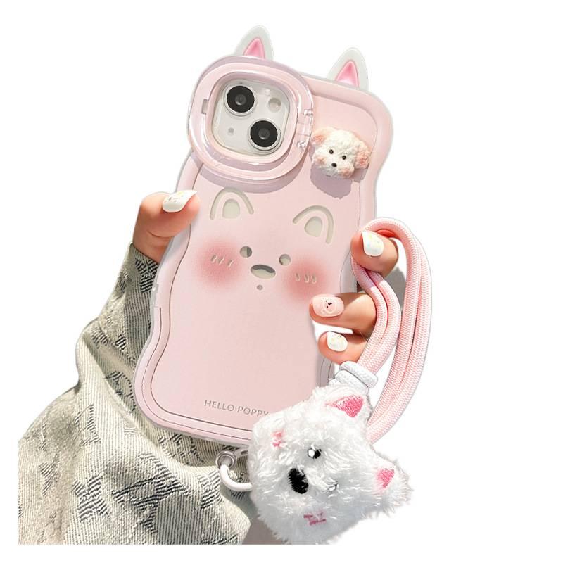 Protective Case | Shockproof Cover for iPhone 13 | Silicone | Pink | Lanyard - Image 3