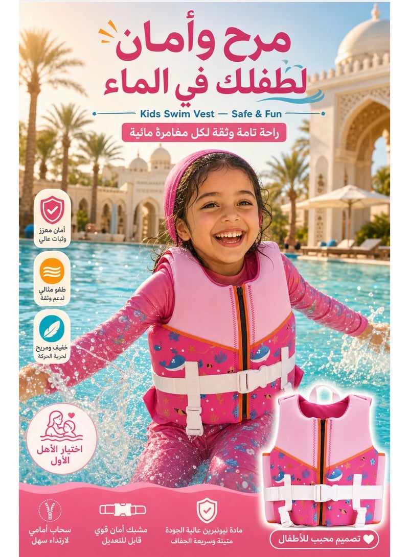 Kids Swim Vest Toddler Float Jacket Swimming Aid for Boys and Girls,Children Float Swimsuit with Adjustable Safety Strap for Age 1-9 Years - Image 2