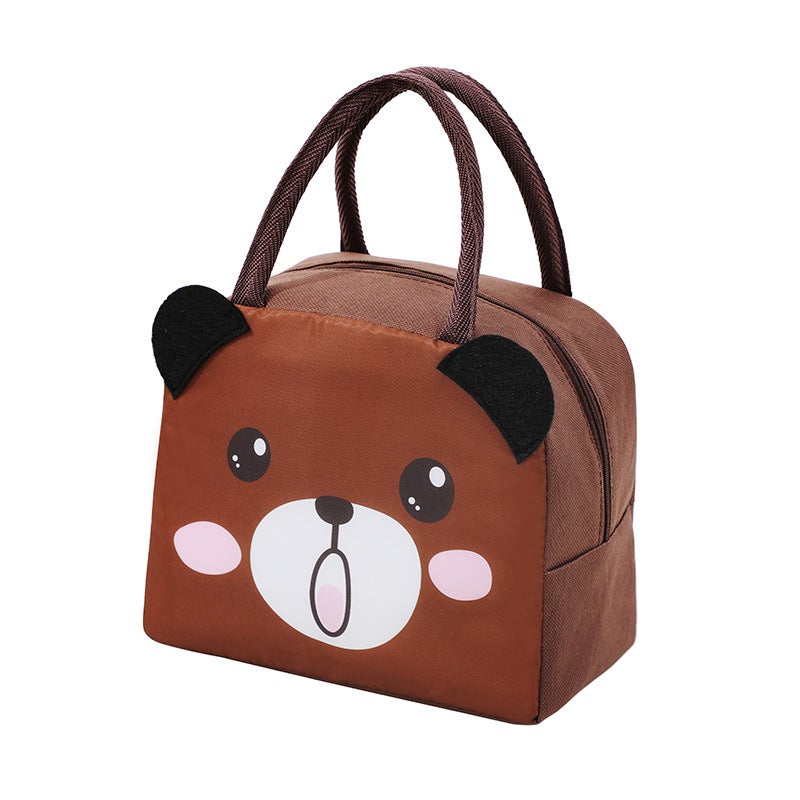 Cute Cartoon Insulated Lunch Bag 3D brown bear 3D brown bear