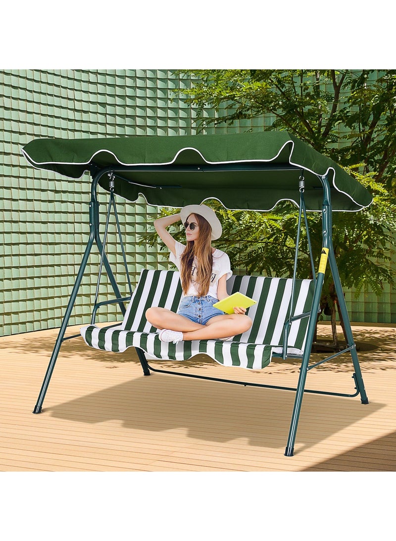 DubaiGallery Outdoor Patio Swing Chair, Adjustable Canopy Swing With Removable Cushion Weather Resistant Powder Coated Steel Frame For Patio, Garden, Poolside, Balcony, Backyard - Image 1