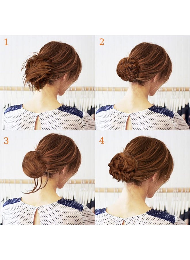 Qunlinta - Unlinta 4 Pcs Messy Hair Bun Hairpiece Tousled Updo For Women Hair Extension Claw Ponytail Scrunchies With Elastic Rubber Band Long Updo Messy Hairpiece Hair Accessories For Women - Image 1