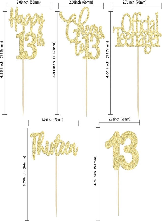 SVM CRAFT® 20Pcs 13th Birthday Cupcake Toppers Glitter Thirteen Official Teenager 13 Cupcake Picks Hello 13 Years Cake Decorations for Happy 13th Anniversary Party Supplies - Image 2