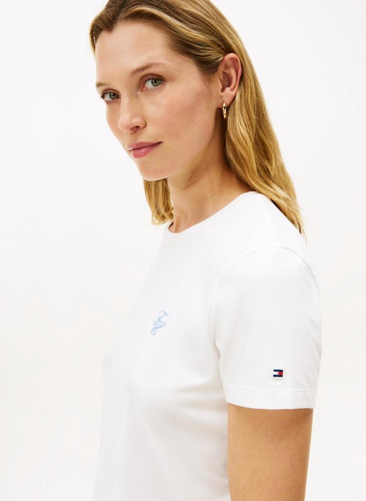 تومي هيلفيغر تي شيرت بياقة دائرية وشعار - Image 3