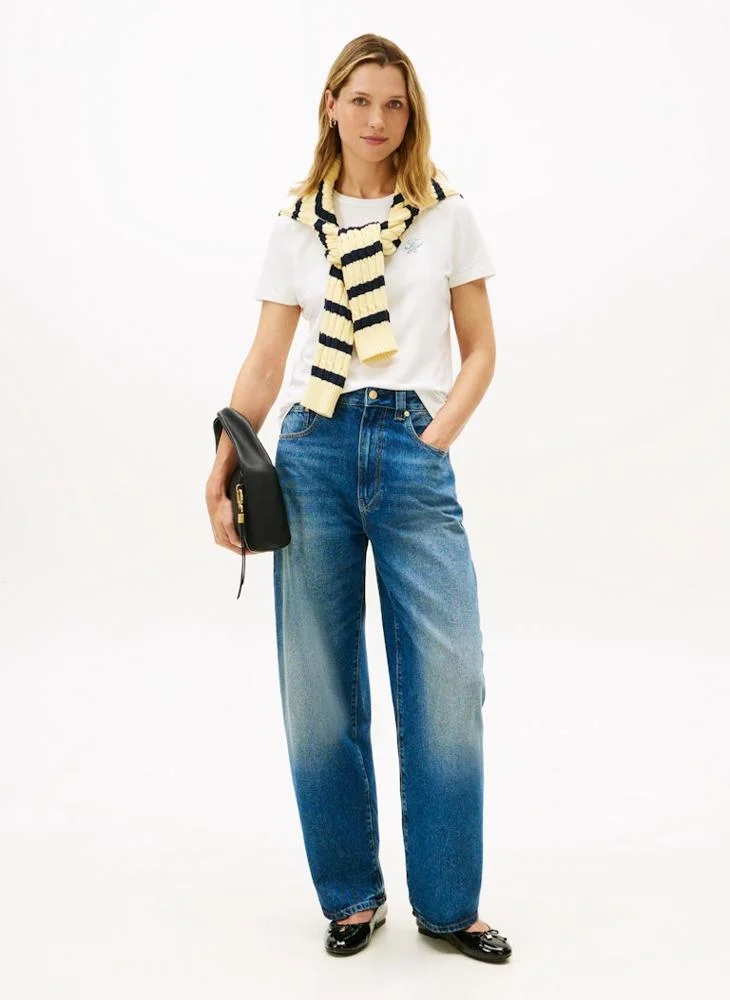 تومي هيلفيغر تي شيرت بياقة دائرية وشعار