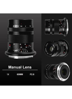 Meike 60mm f2.8 Large Aperture APS-C Frame Manual Focus Prime Fixed Lens Compatible with Canon EF-M Mount Mirrorless Cameras EOS M M2 M3 M5 M6 M10 M50 M100 M6II M200 etc  - Image 2
