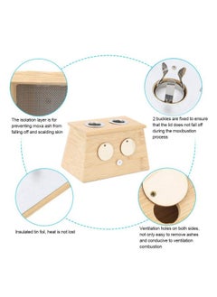 Bamboo 2 Holes Moxibustion Box, Durable Moxa Stick Holder Moxibustion Tool With Good Insulation Ability for Most 14-18mm Moxa Rolls