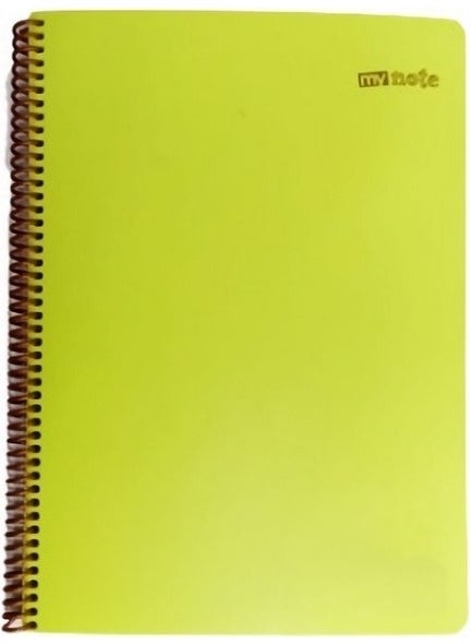 Mynote Pastel Notebook A4 PP Cover Spiral 80 Sheets Striped Ivory 70 gr Set of 3 Green MPA-YE-A480-Ç  - Image 1