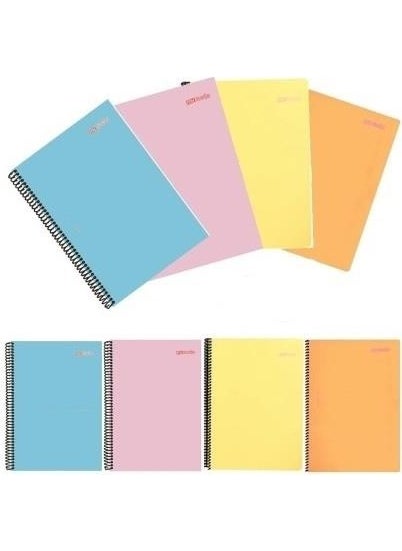 Mynote Pastel Notebook A4 PP Cover Spiral 80 Sheets Striped Ivory 70 gr Set of 3 Green MPA-YE-A480-Ç  - Image 2