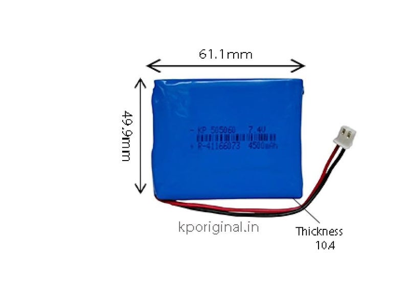 KP Original Battery KP Original-505060 7.4v 4500mAh بطارية ليثيوم بوليمر قابلة لإعادة الشحن Li Po 4500 mAh للألعاب والطائرات بدون طيار ومشاريع DIY ومكبرات الصوت البلوتوث والأجهزة الإلكترونية المناسبة - Image 2