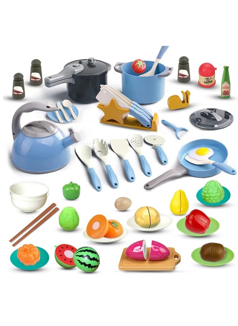XiuWoo - 53pcs Realistic Kitchen Plastic Miniature Pretend Play Toy Set For Kids - Image 1