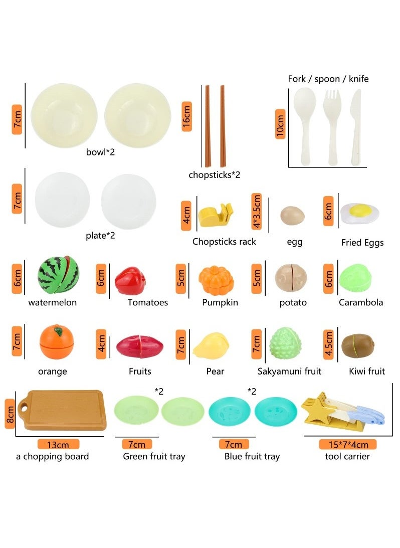 XiuWoo - 53pcs Realistic Kitchen Plastic Miniature Pretend Play Toy Set For Kids - Image 1
