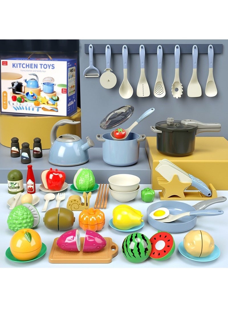 XiuWoo - 53pcs Realistic Kitchen Plastic Miniature Pretend Play Toy Set For Kids - Image 1