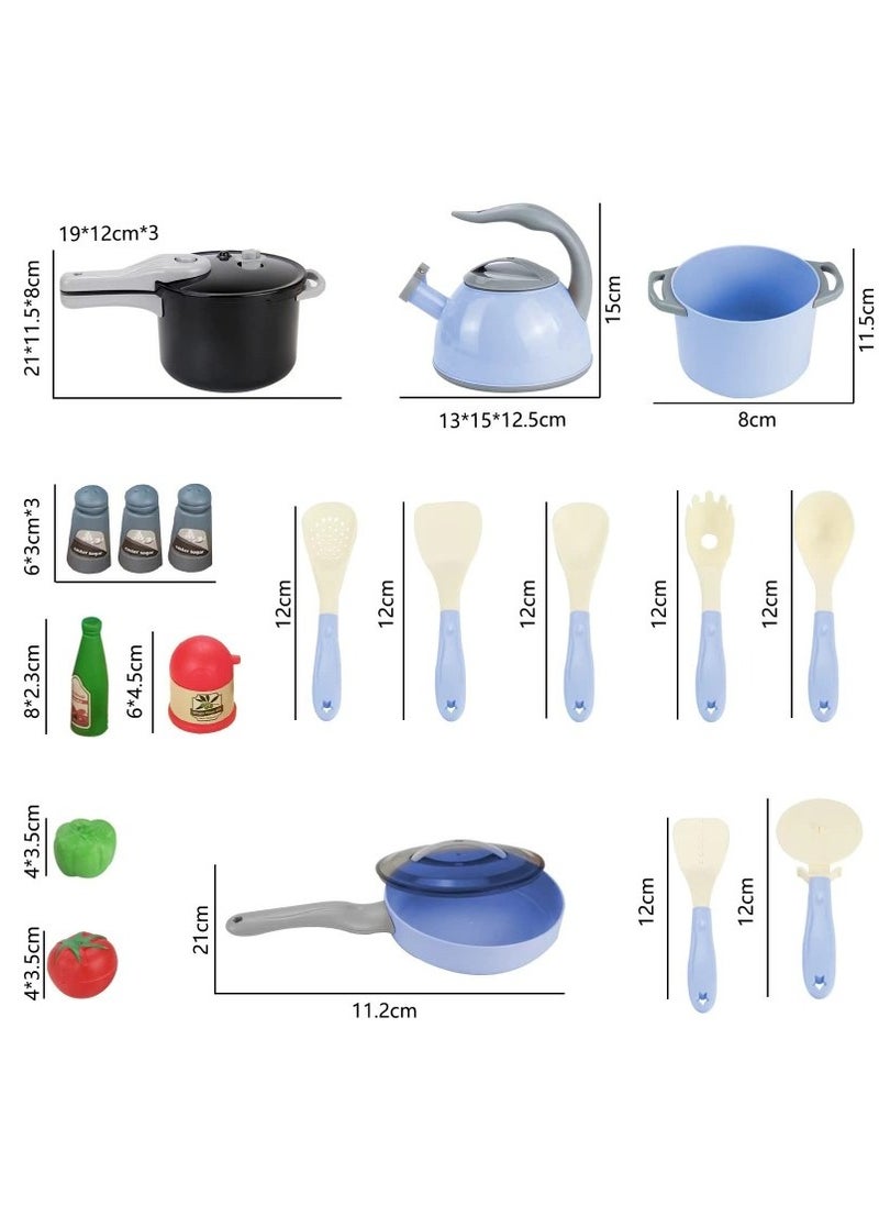 XiuWoo - 53pcs Realistic Kitchen Plastic Miniature Pretend Play Toy Set For Kids - Image 1