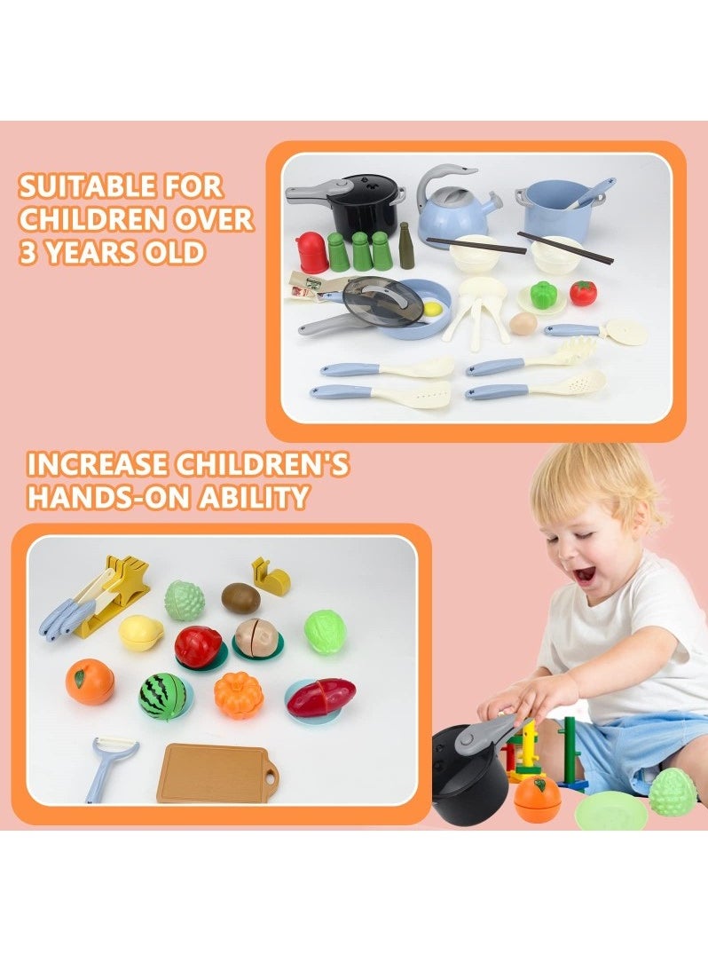 XiuWoo - 53pcs Realistic Kitchen Plastic Miniature Pretend Play Toy Set For Kids - Image 1