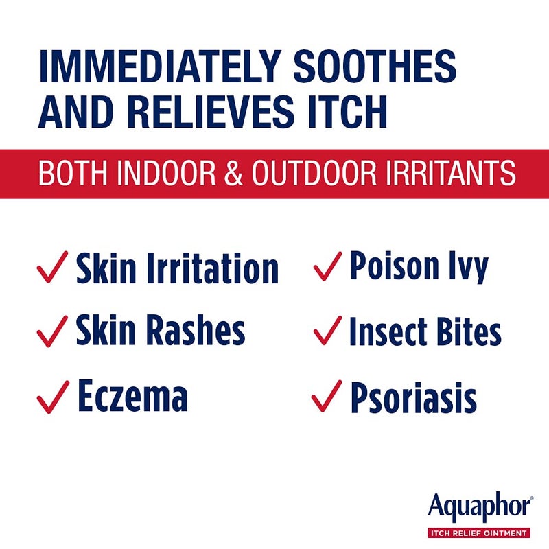 Aquaphor Itch Relief Ointment, Maximum Strength 1% Hydrocortisone, Relieves Itch from Skin Irritation, Insect Bites, Psoriasis, Skin Rashes, Eczema, & Poison Ivy, 2 oz - Image 4